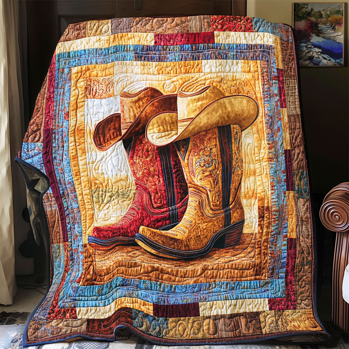 Boots And Hat Cowboy WY1502015CL Quilt