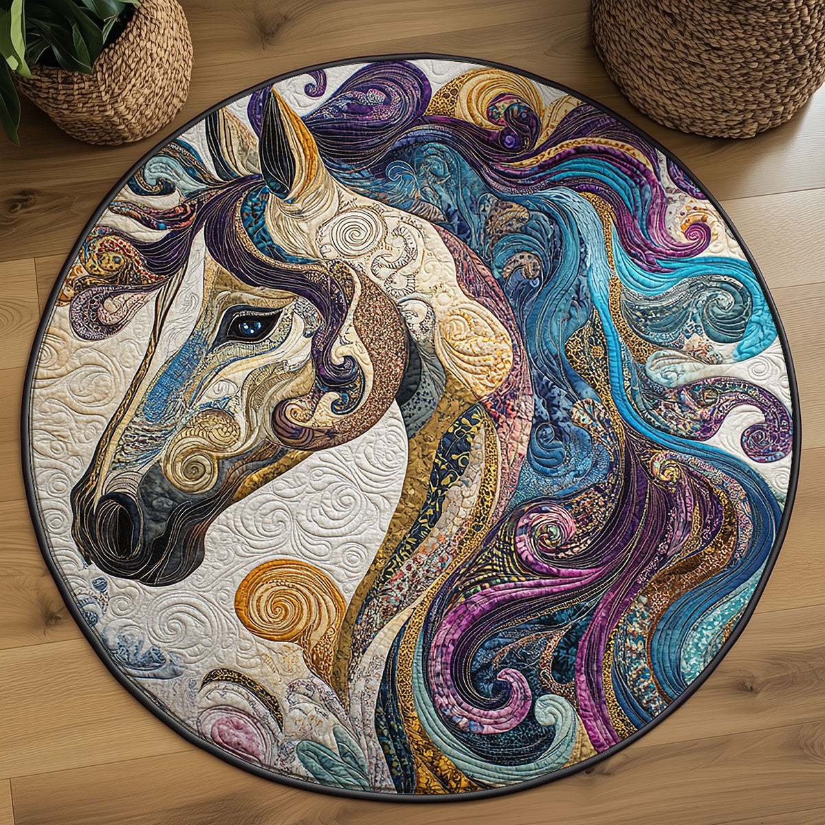 Artistic Horse WJ1903050CL Quilted Round Mat