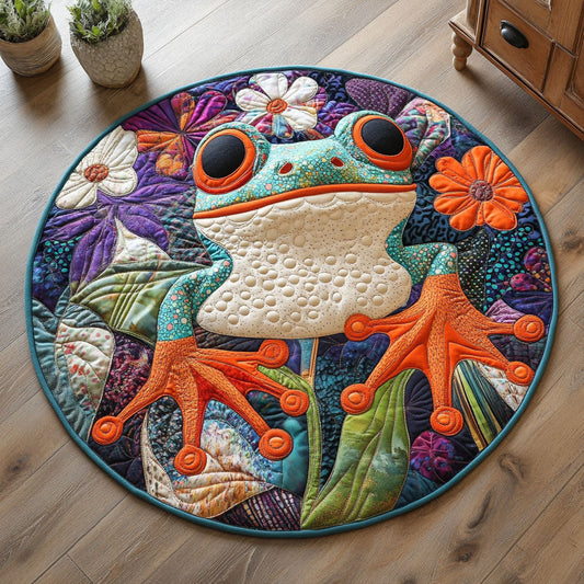 Frog Flower CP1305004CL Quilt Round Mat