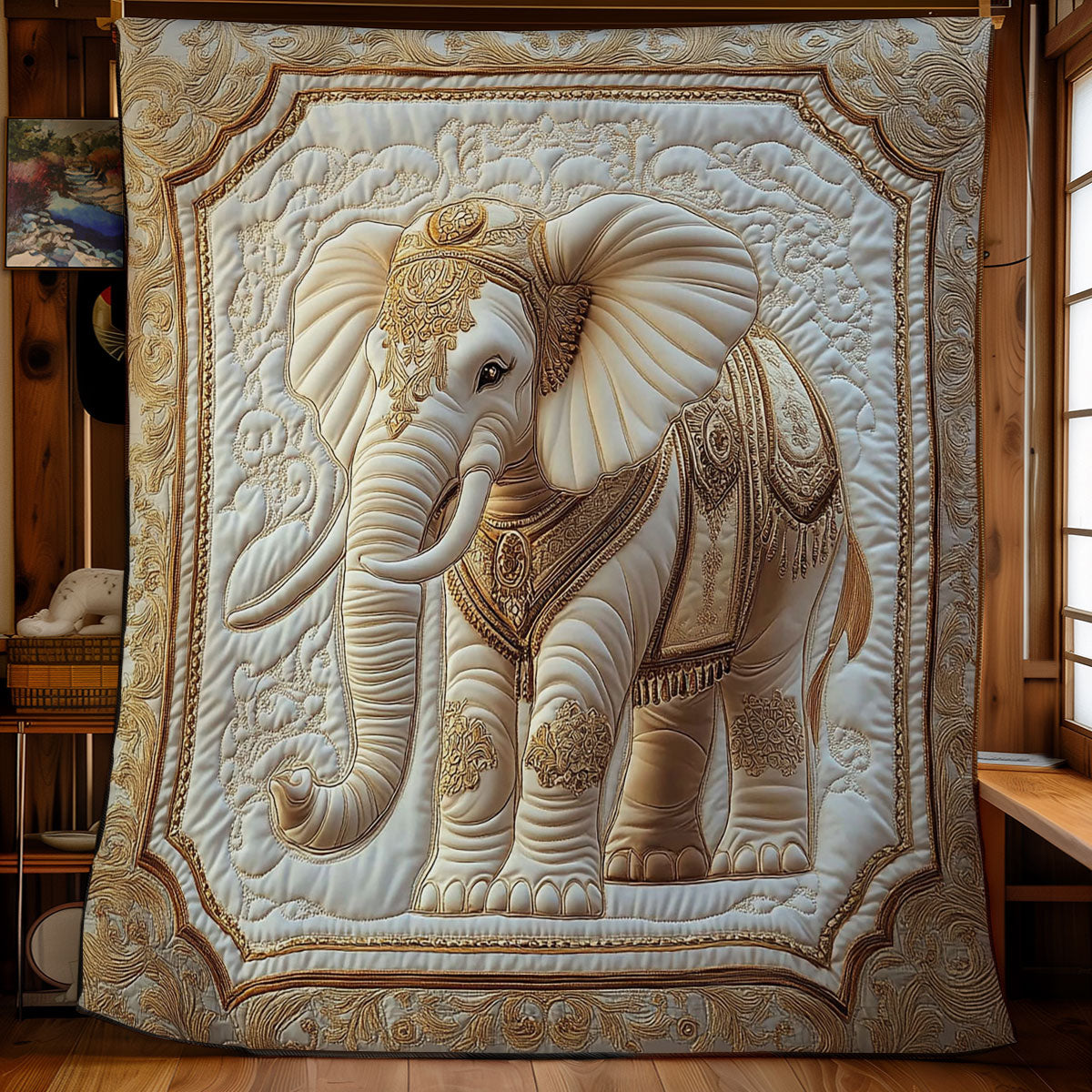 Elegant Elephant WY3112008CL Quilt