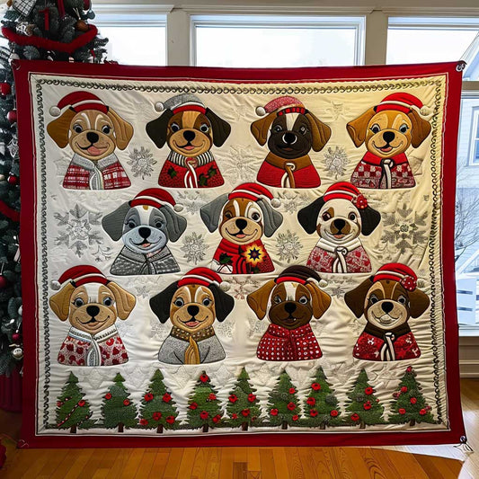 Cozzy Dachshund Christmas WP1110006CL Quilt