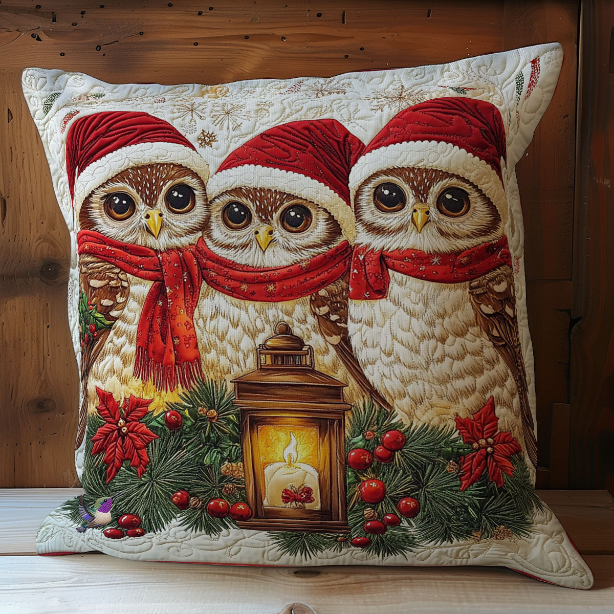 Santa Owl Family WY0612104CL Quilt Pillow Case