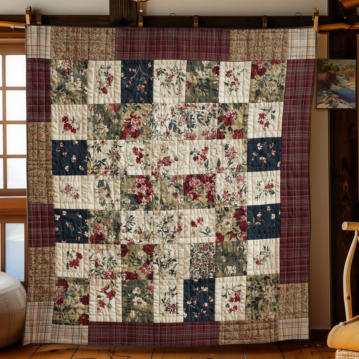 Flowers WY1302017CL Quilt
