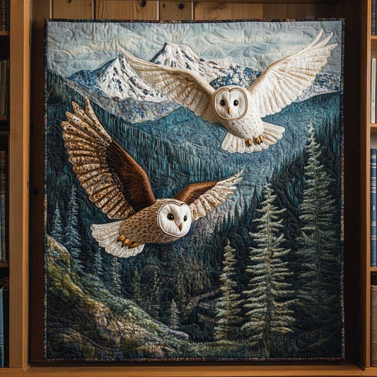 Flying Couple Owl WP1609013CL Quilt