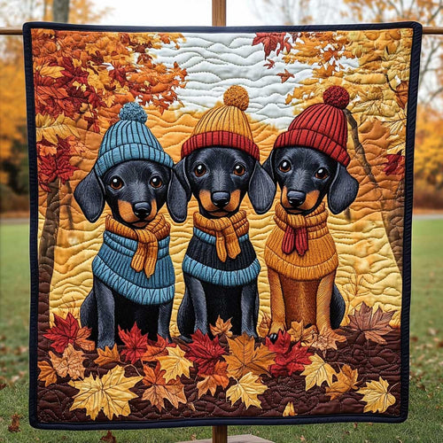 Dachshund Autumn Trio WN3009010CL Quilt