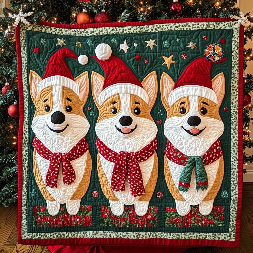 Merry Corgi Christmas WN3110048CL Quilt