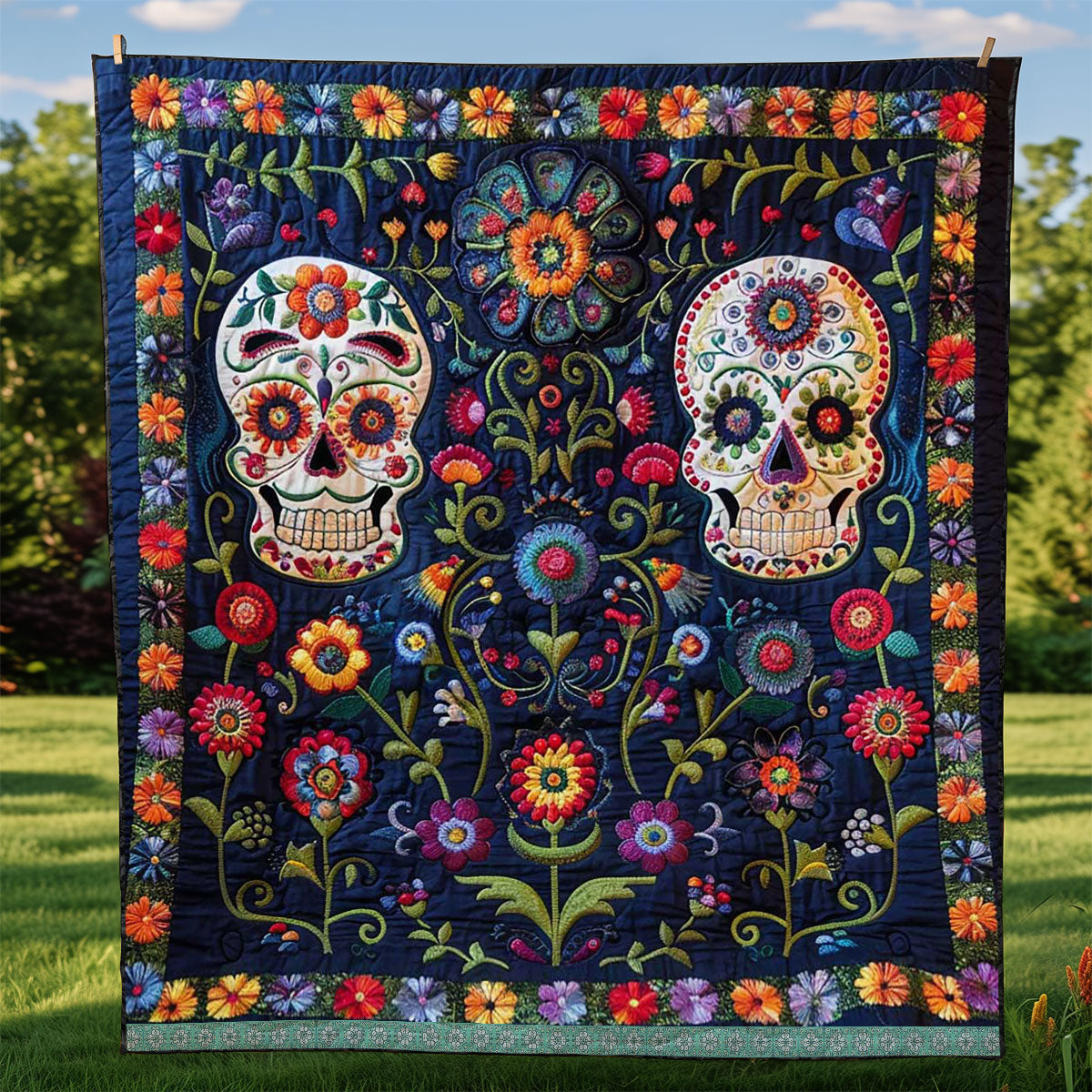 Calavera Sugar Skulls WJ1309027CL Quilt