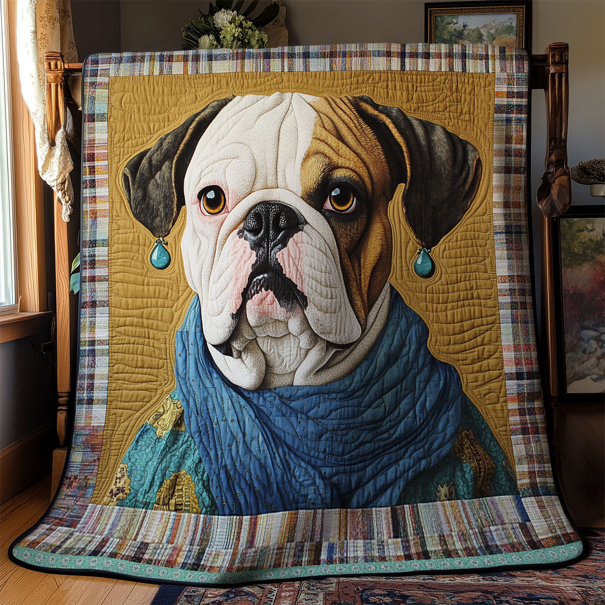 Bulldog Portrait WN2509078CL Quilt
