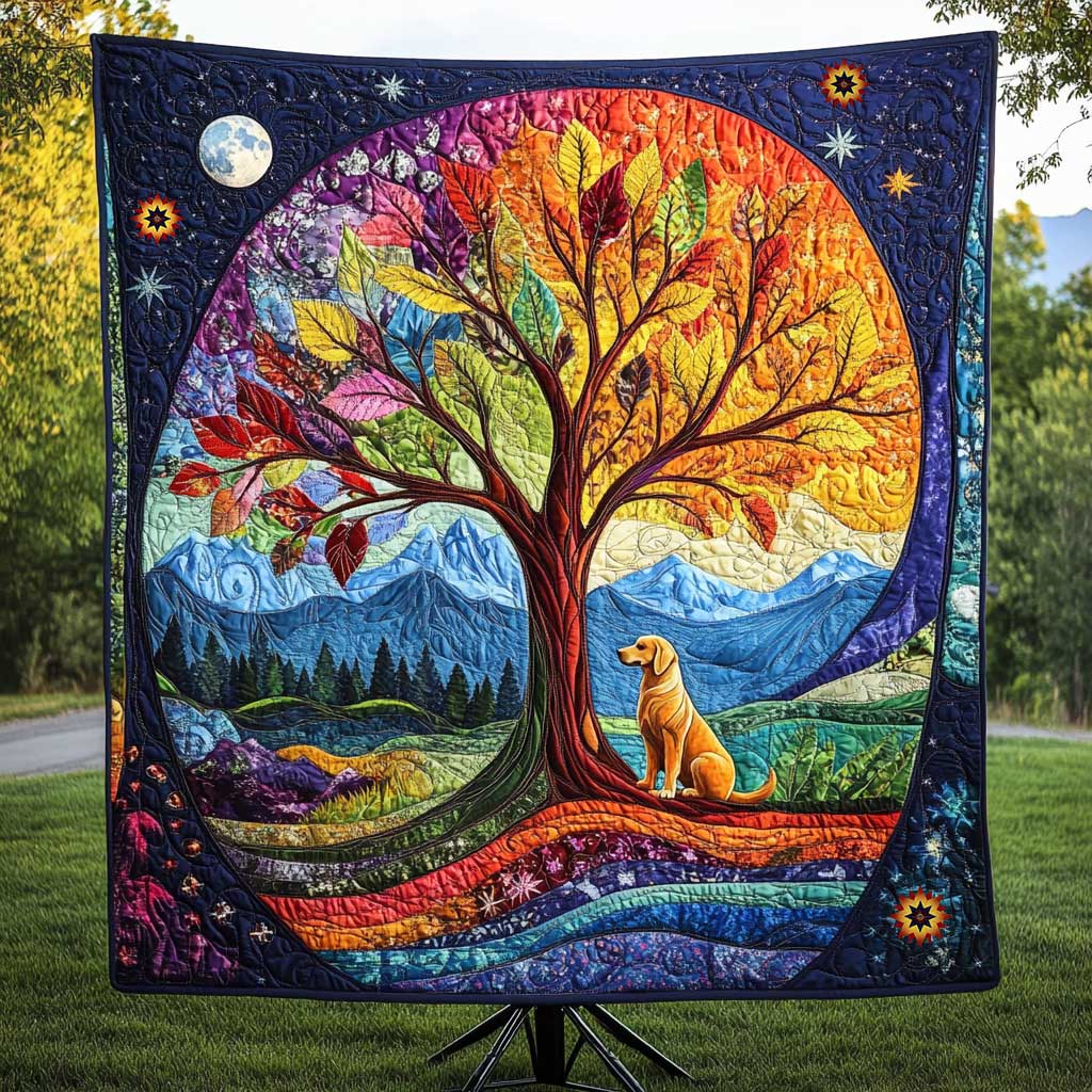 Golden Retriever Spirit Tree WN0210028CL Quilt