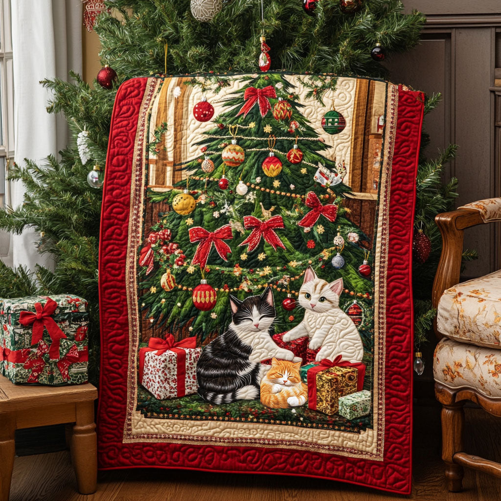 Happy Cat Christmas WX2910015CL Quilt