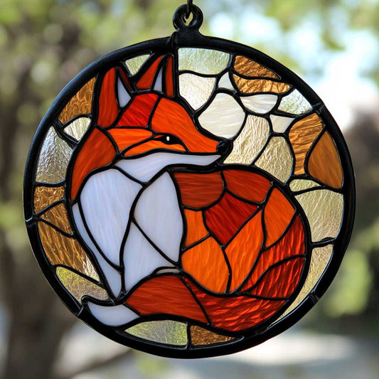 Fox WJ0810042CL Stained Glass Suncatcher