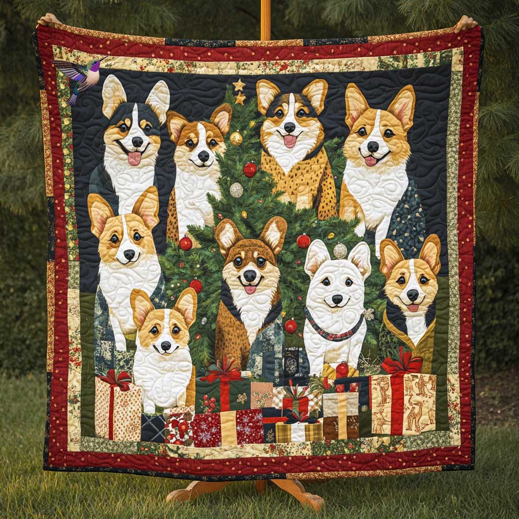 Corgi Puppies With Gifts WN0910061CL Quilt