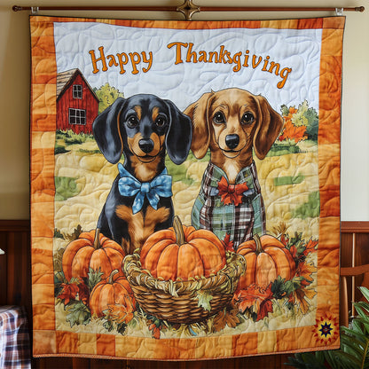 Pumpkin Dachshund WY1911100CL Quilt