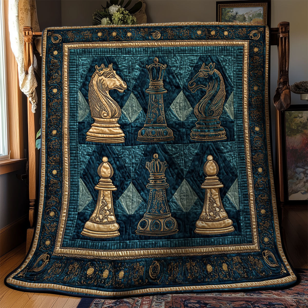 Chess Pieces WY2201053CL Quilt