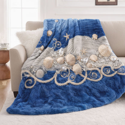 Moonlit Ocean Wave WN1401001CL Faux Fur Throw Blanket