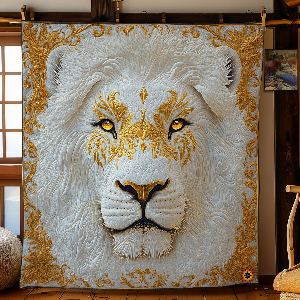Gold White Lion WY1811047CL Quilt