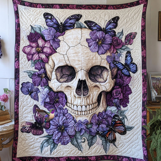 Skull Purple Butterfly WX0110026CL Quilt