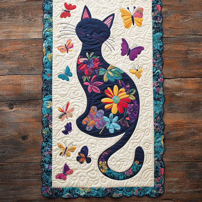Cat And Butterfly WY2802039CL Quilted Table Runner