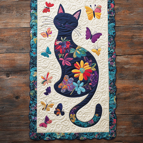 Cat And Butterfly WY2802039CL Quilted Table Runner