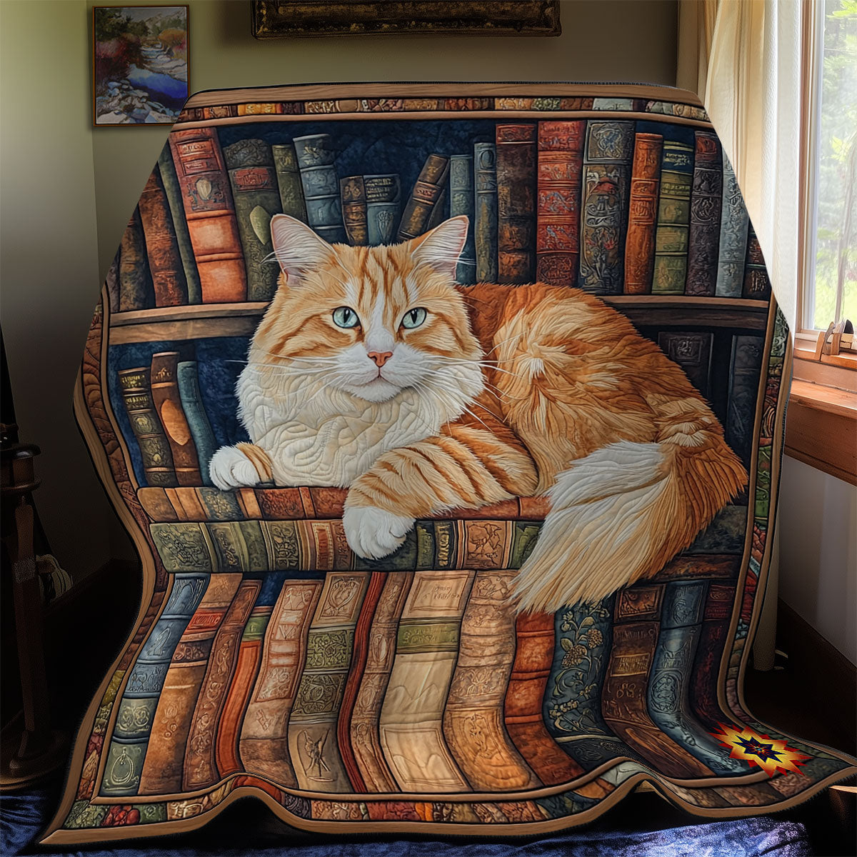 Bookshelves Cat WY1811048CL Quilt