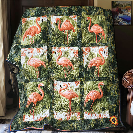 Flamingo In Tropical Forest WY2712025CL Quilt