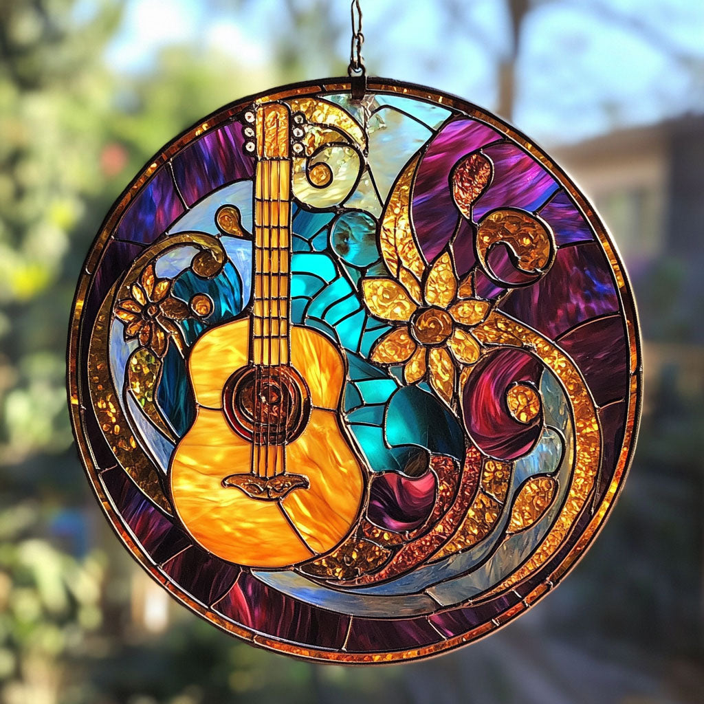 Mystic Flower Guitar WY2202180CL Suncatcher