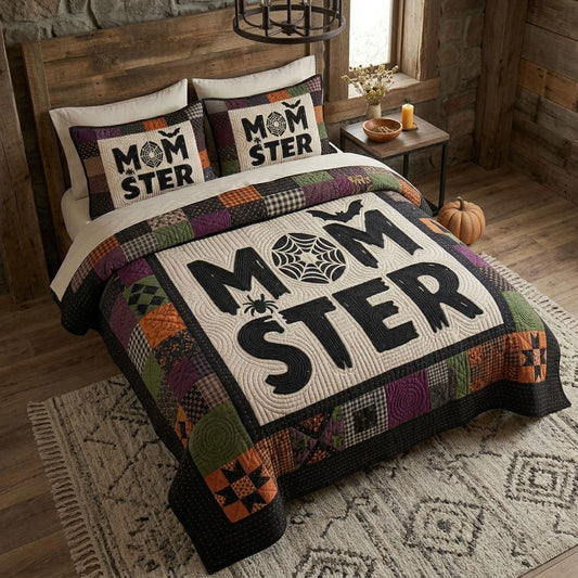Spooky Momster Halloween Patchwork WN0604022CL Duvet Cover Set