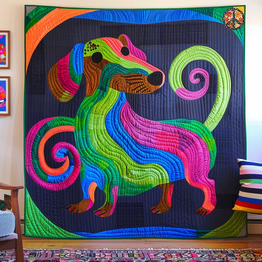 Dachshund In Colors WN2110060CL Quilt