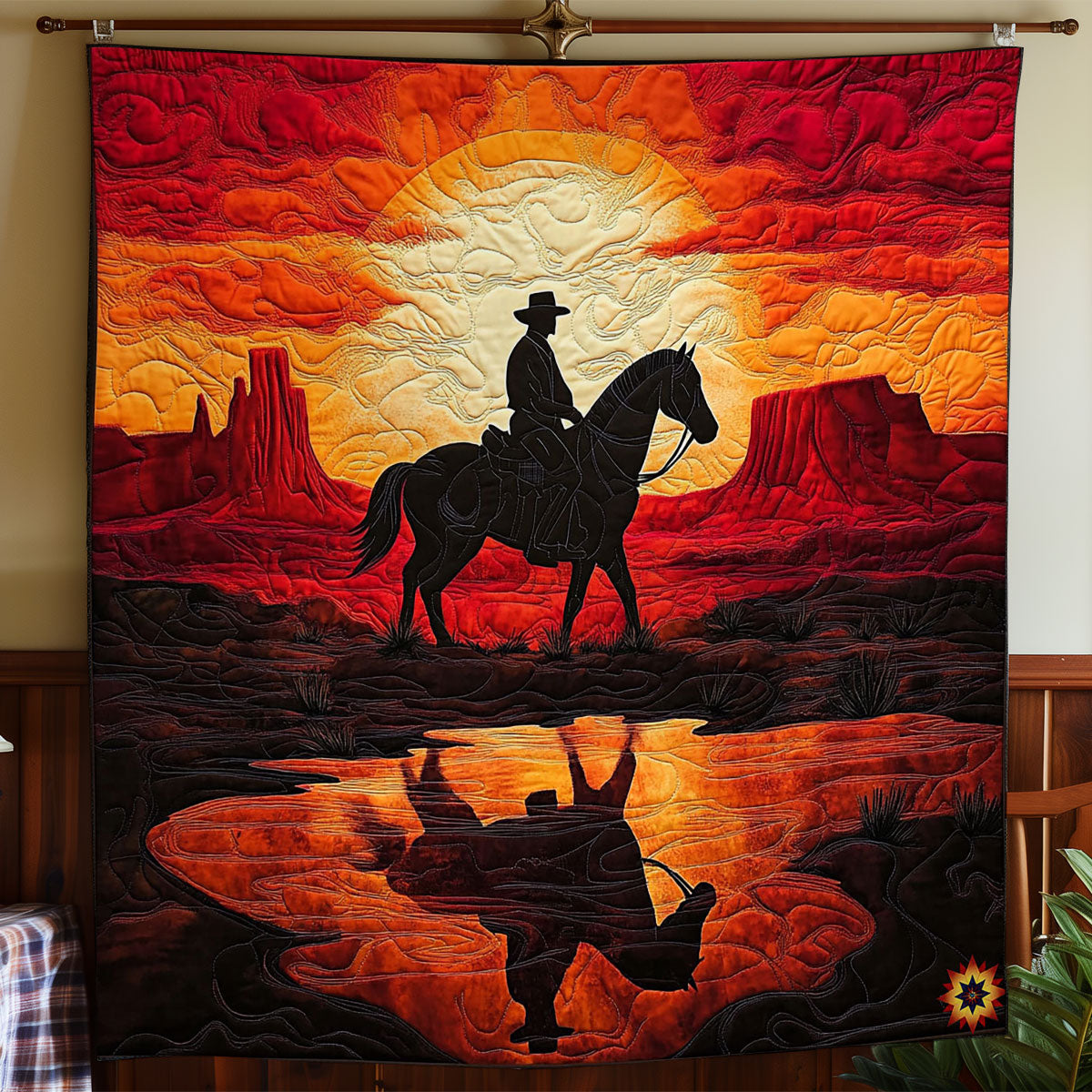 Sunset Cowboy WY0312058CL Quilt