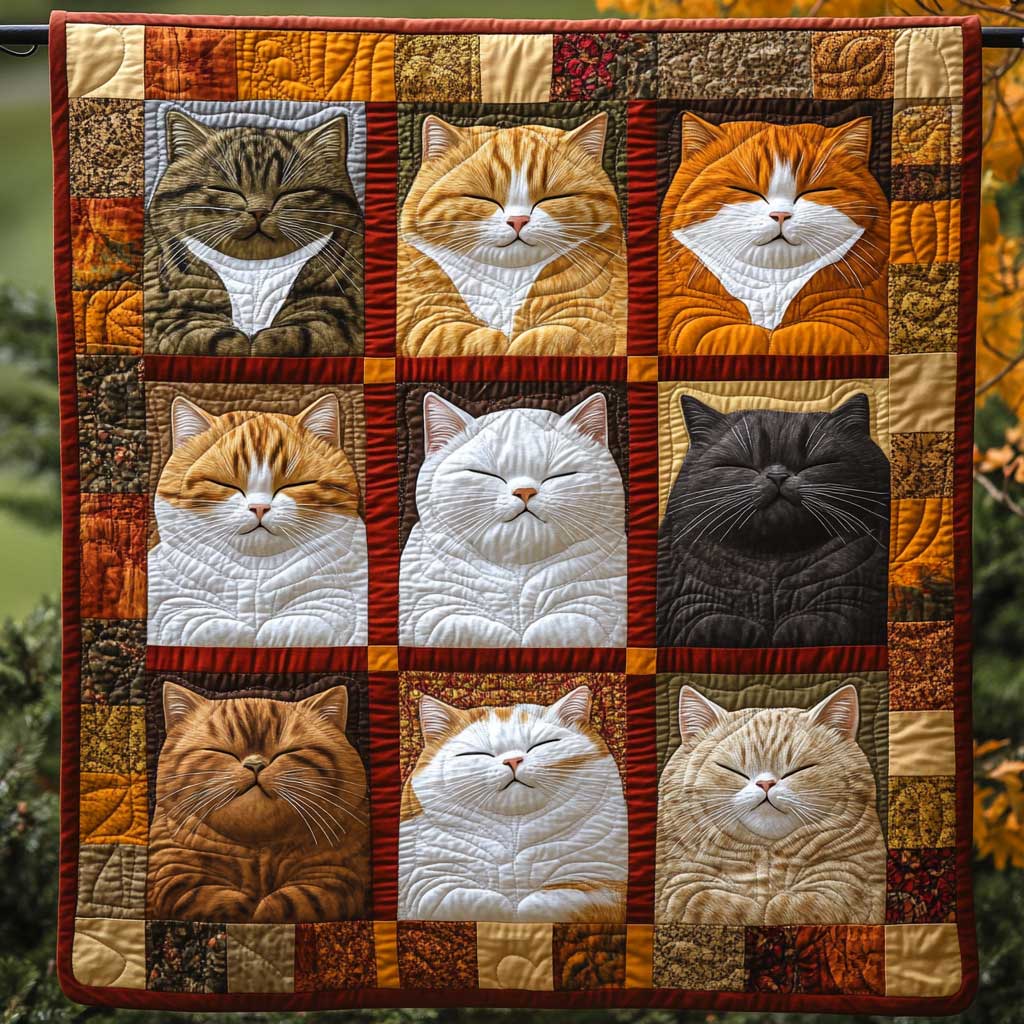 Chilling Autumn Cat WP1909010CL Quilt