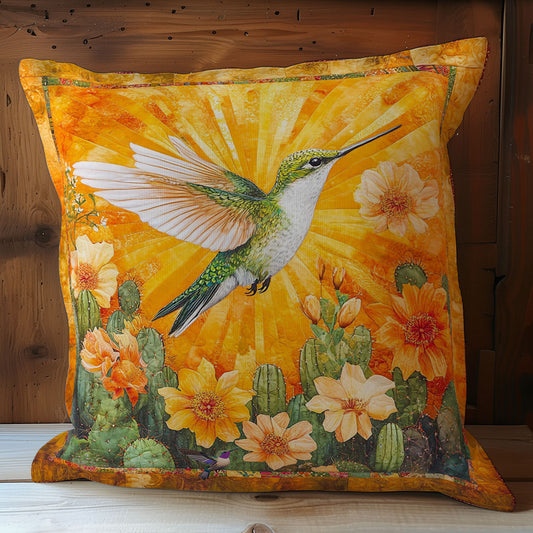 Hummingbird And Cactus Flower WY2512078CL Quilt Pillow Case