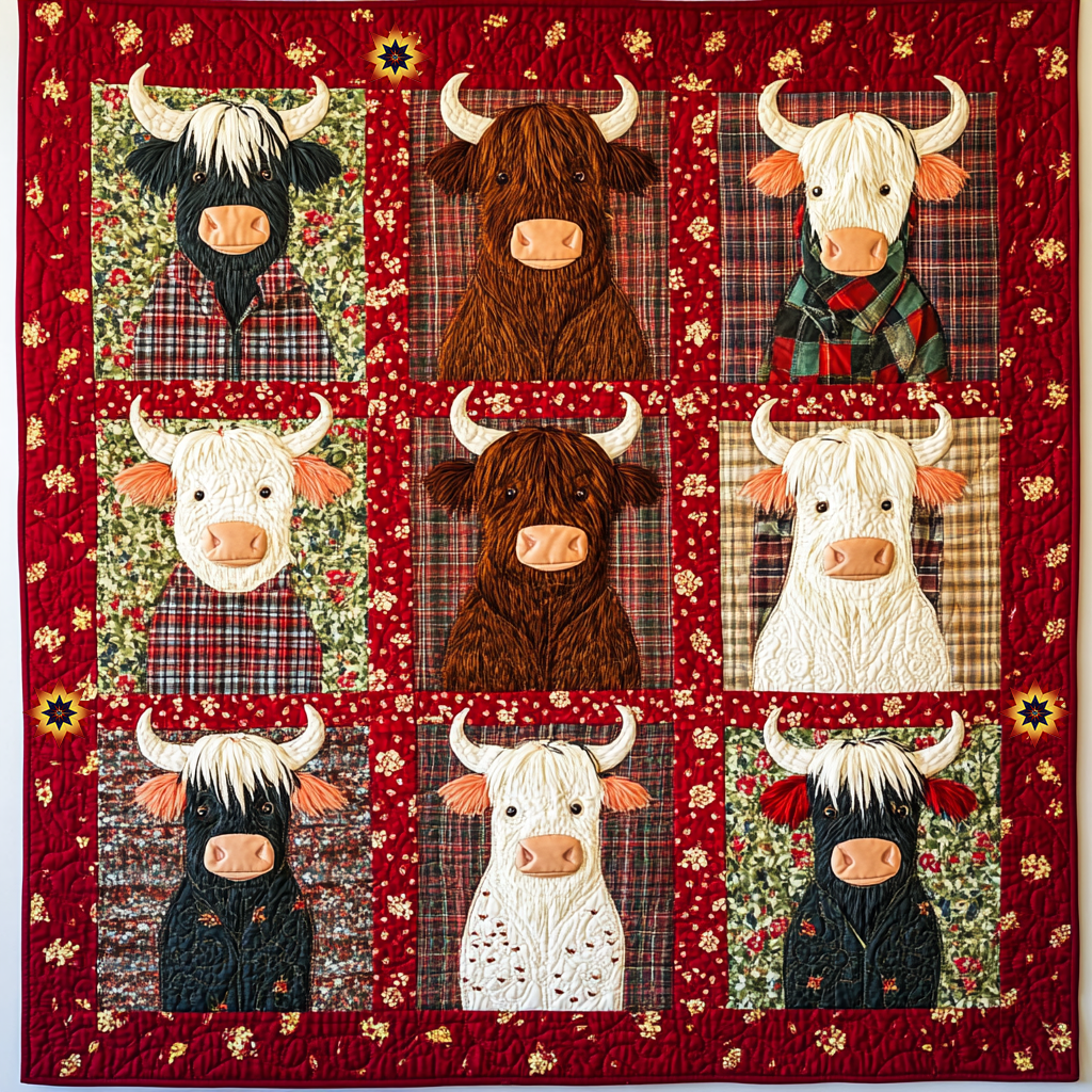 Highland Cows XR0312005CL Quilt
