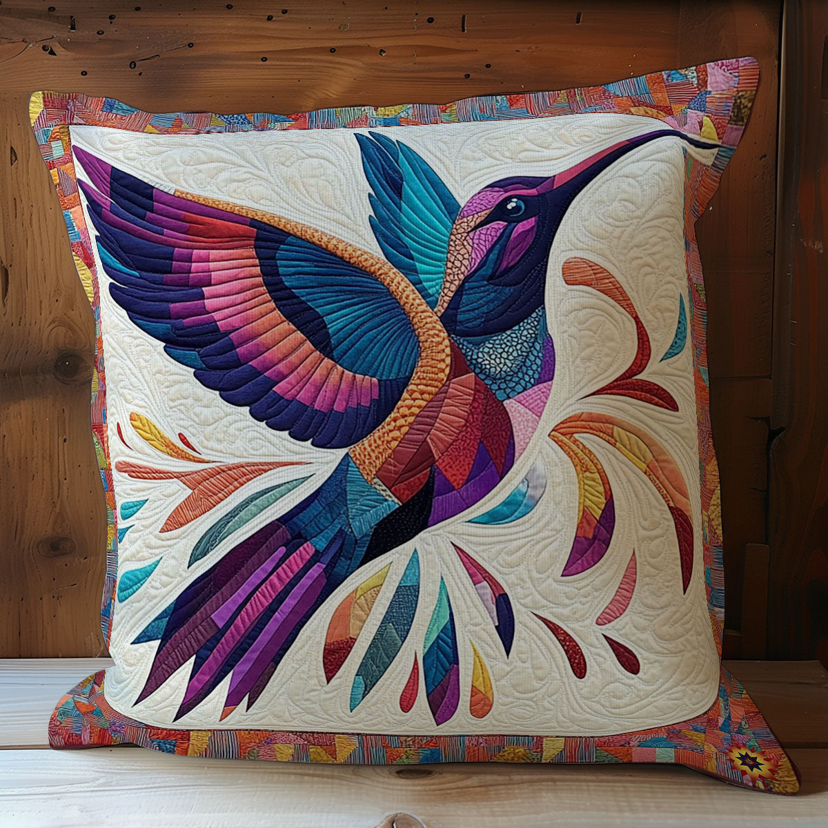 Colorful Abstract Hummingbird WY2501012CL Quilt Pillow Case