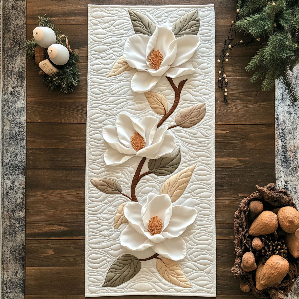 Elegant Magnolia CP2404023CL Quilted Table Runner