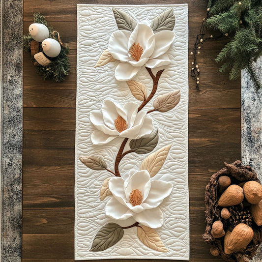 Elegant Magnolia CP2404023CL Quilted Table Runner