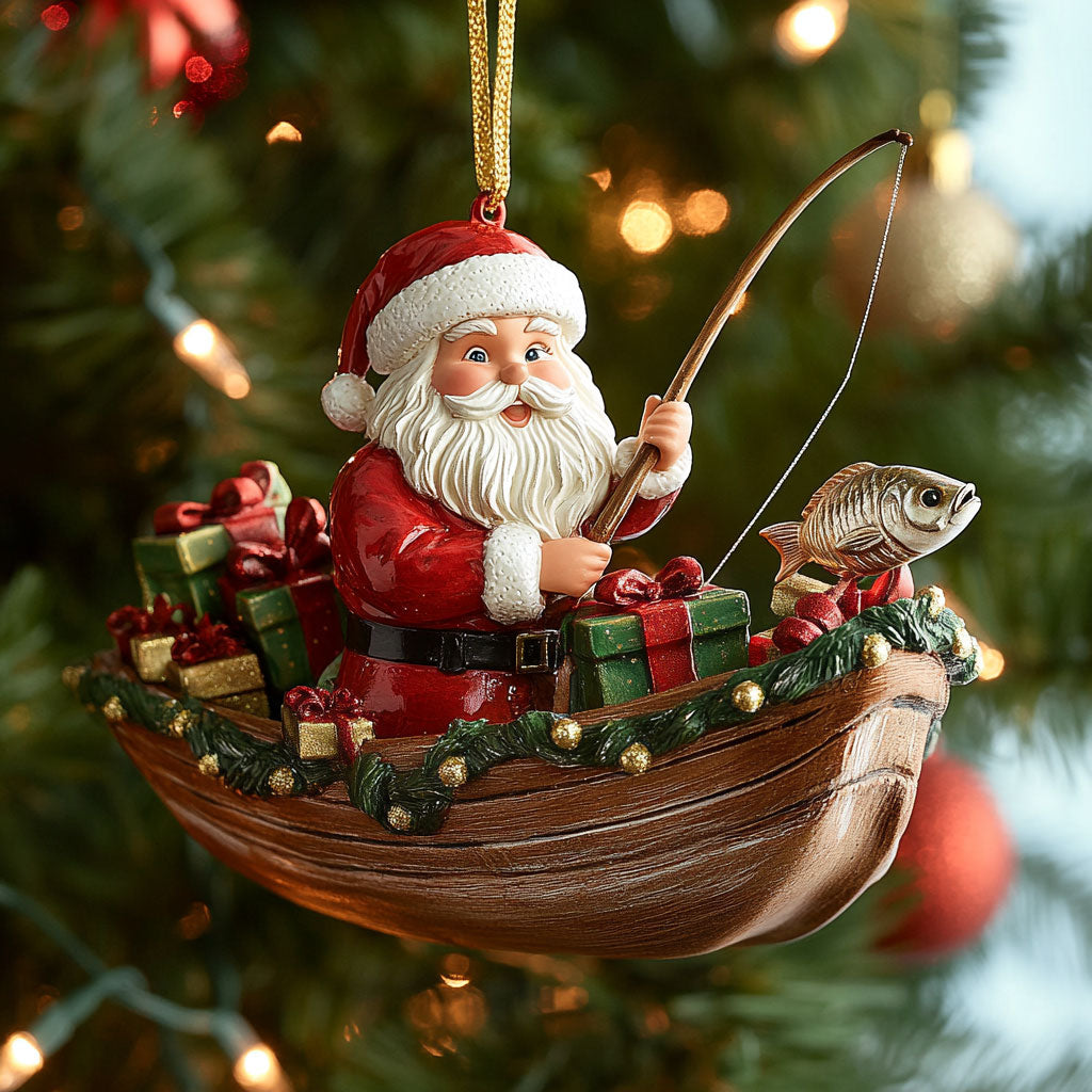 Boat Santa CW1511047CL Christmas Ornament