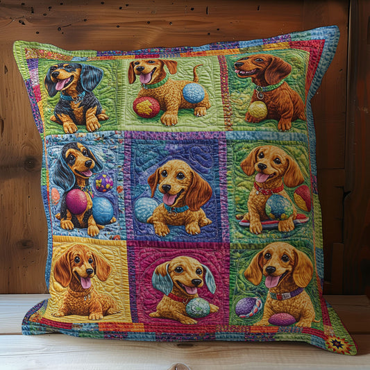 Dachshund Play Ball WY2501021CL Quilt Pillow Case