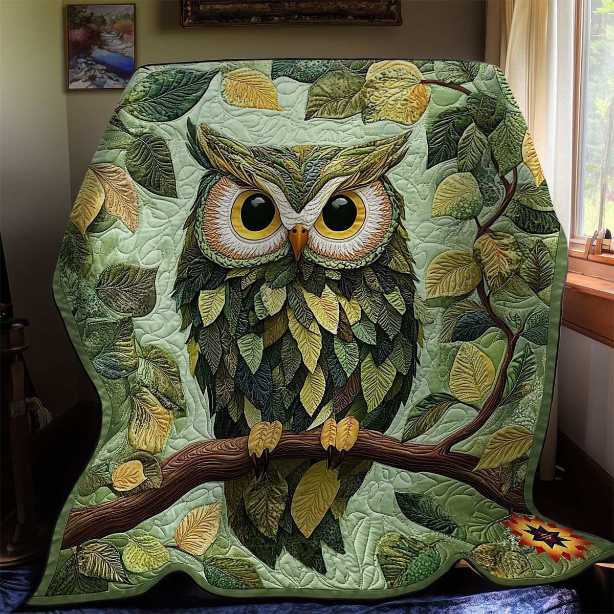 Leaves Owl WY1911096CL Quilt