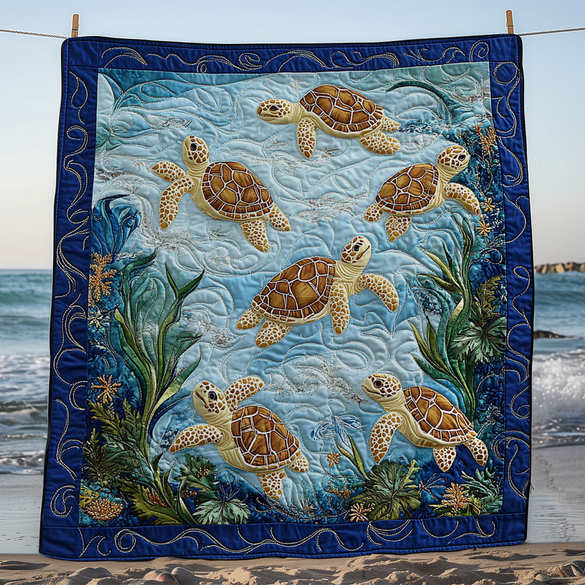 Turtle Family WY0901057CL Quilt