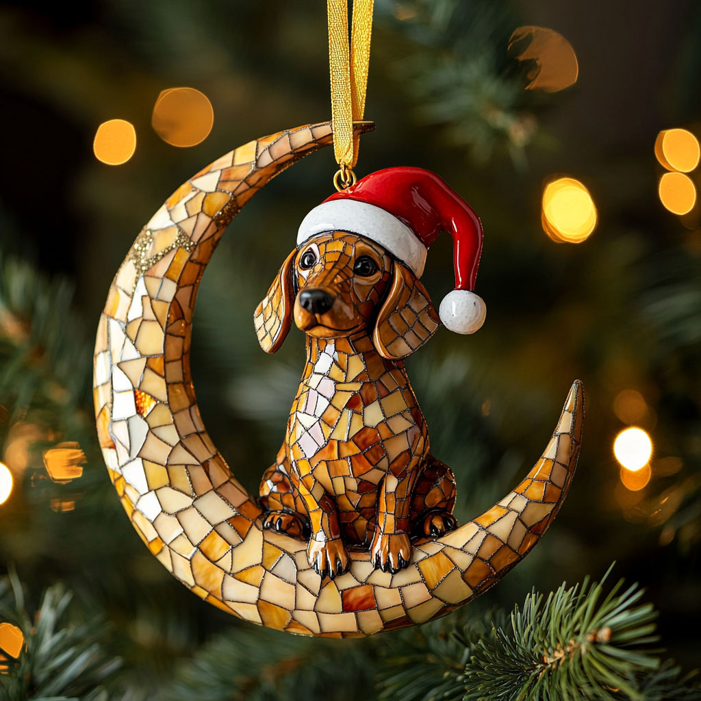 Moonlight Dachshund WN1510071CL Christmas Ornament