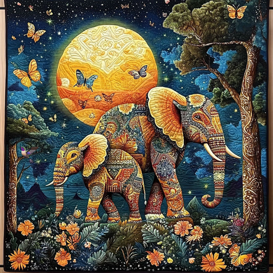 Family Of Elephant WY0411024CL Quilt