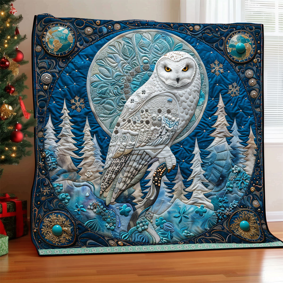 Winter Snowfall Owl WP0609044CL Quilt