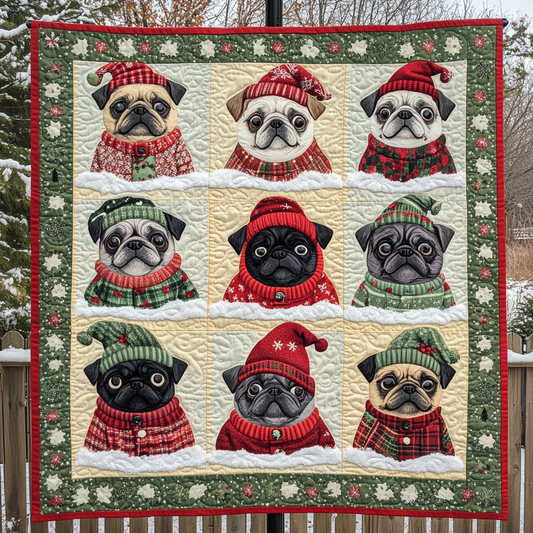 Cute Pugs And Ugly Sweaters XR2309013CL Quilt