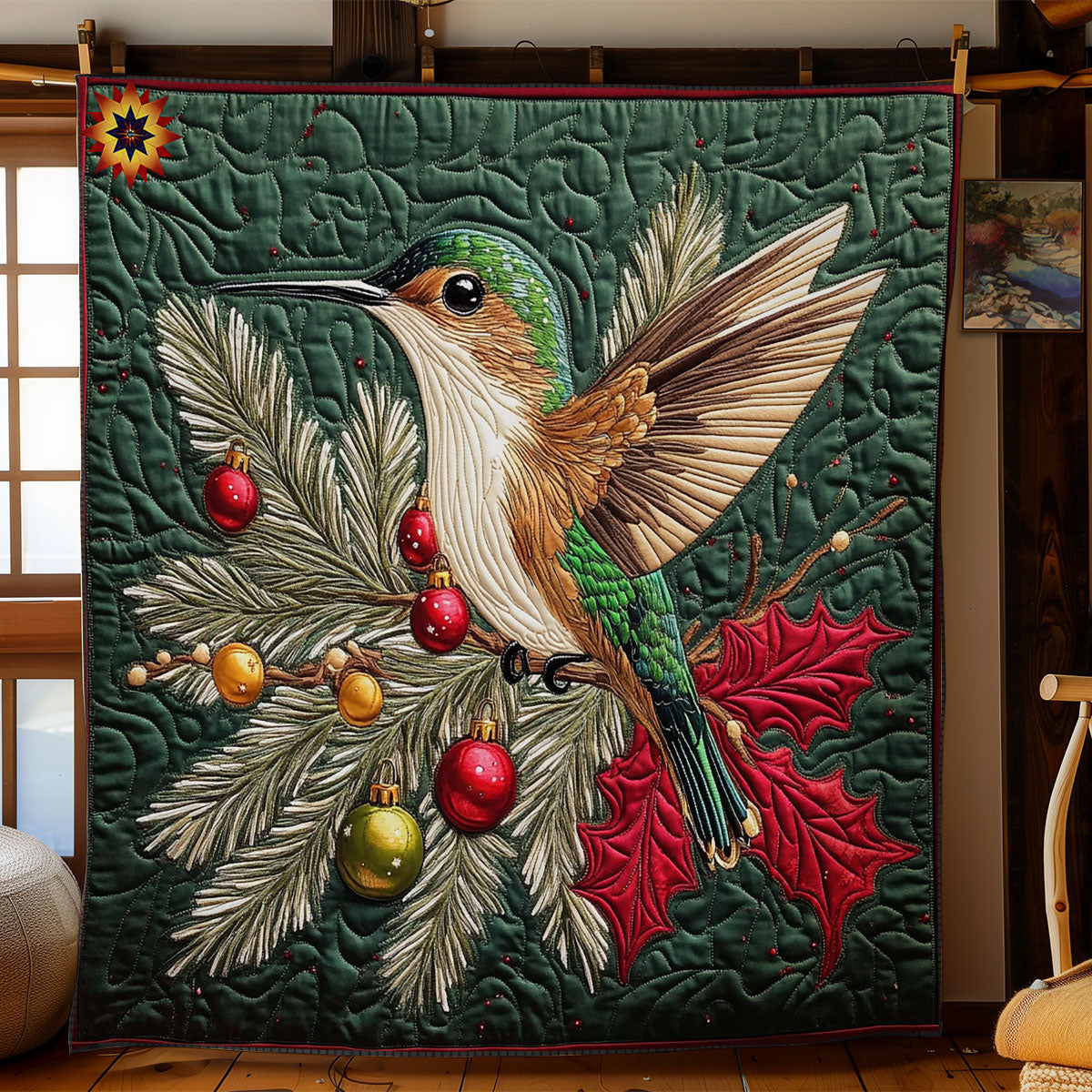 Christmas Hummingbird WY2911009CL Quilt