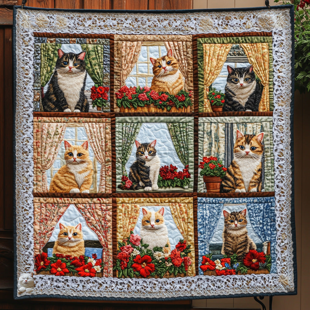 Cat Looking Out Window WU0711040CL Quilt