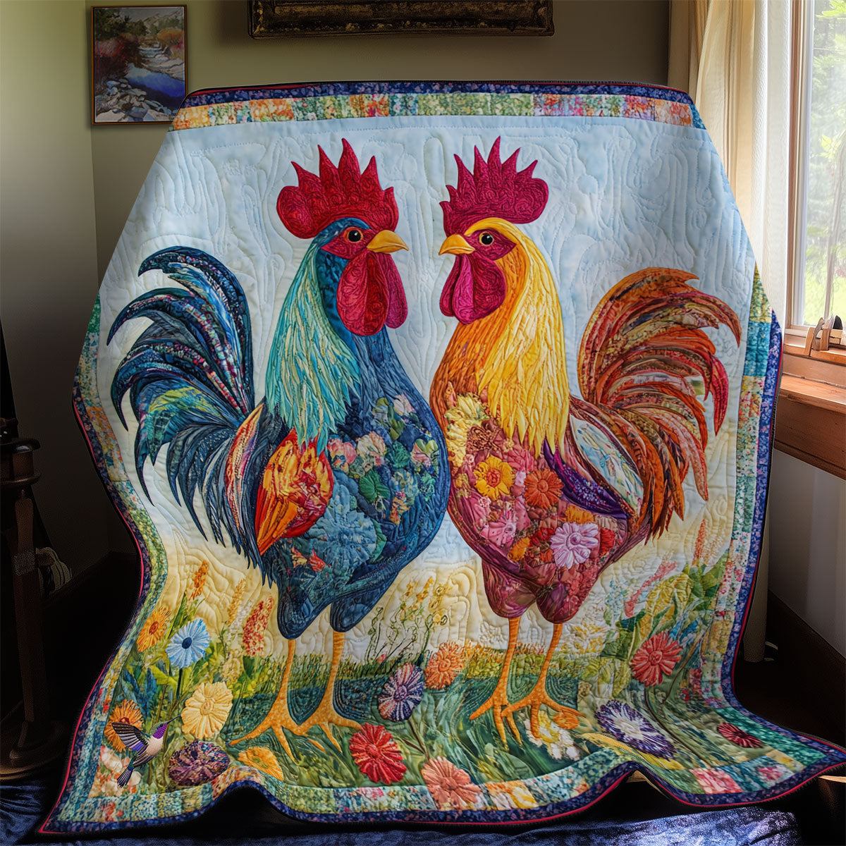Couple Chicken WY1911069CL Quilt