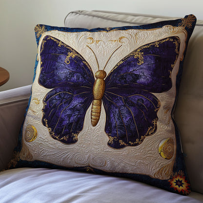 Gold Purple Butterfly WY0912093CL Quilt Pillow Case