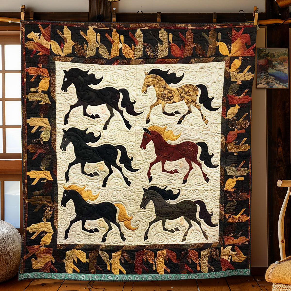 Horse Native American WJ2009012CL Quilt