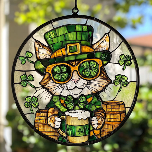 St Patrick Cat WY2202117CL Suncatcher