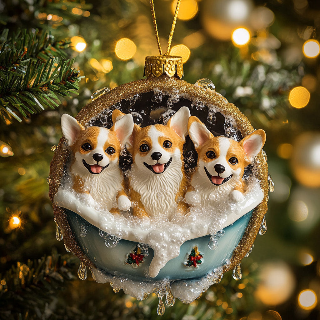 Corgi Holiday Squad WN1610063CL Christmas Ornament